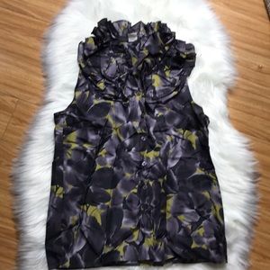 Jcrew Silk Ruffle Neck Blouse sz 4